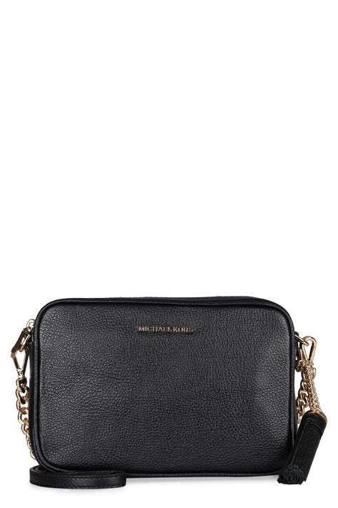 michael kors ginny leather crossbody tassel removable|More.